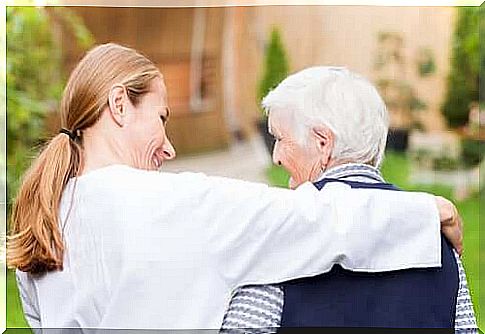 Doctor taking care of an elderly person