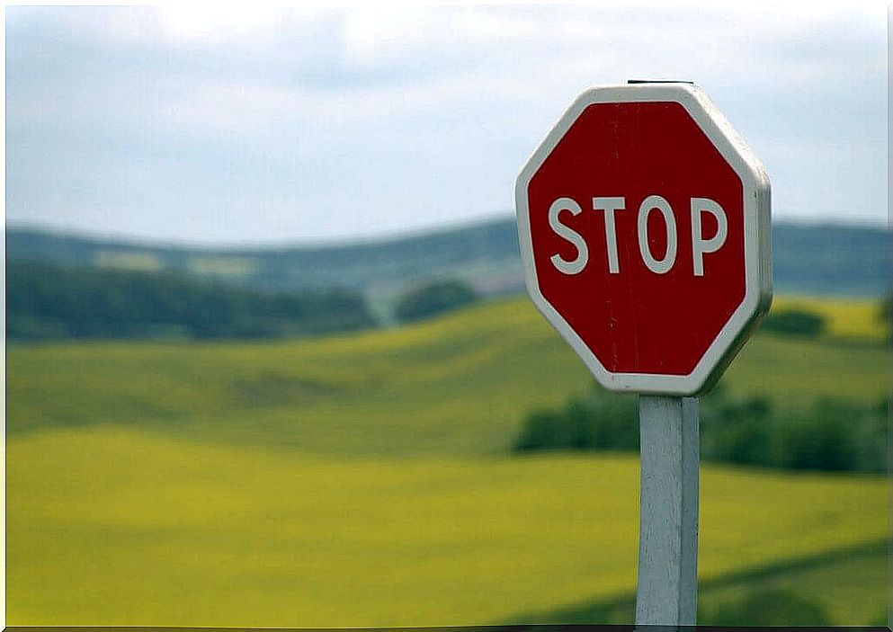 'Stop' sign on rural road