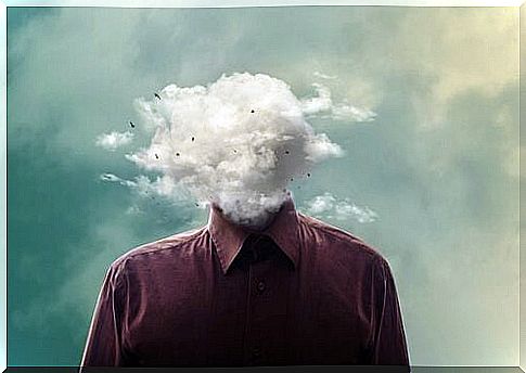 man with cloud in place of head