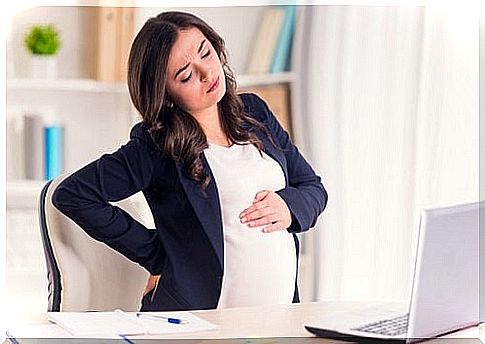 Pregnant and stressed woman