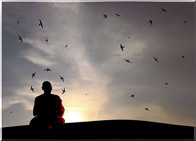 monk meditating