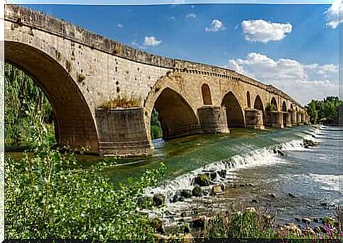 old bridge over river 