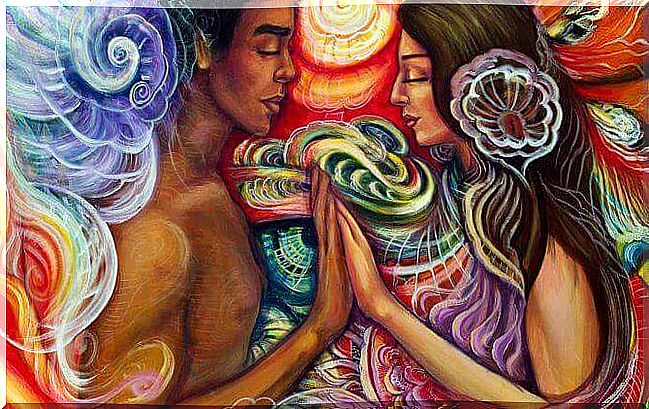 The mystery of mental attraction: two souls caressing each other