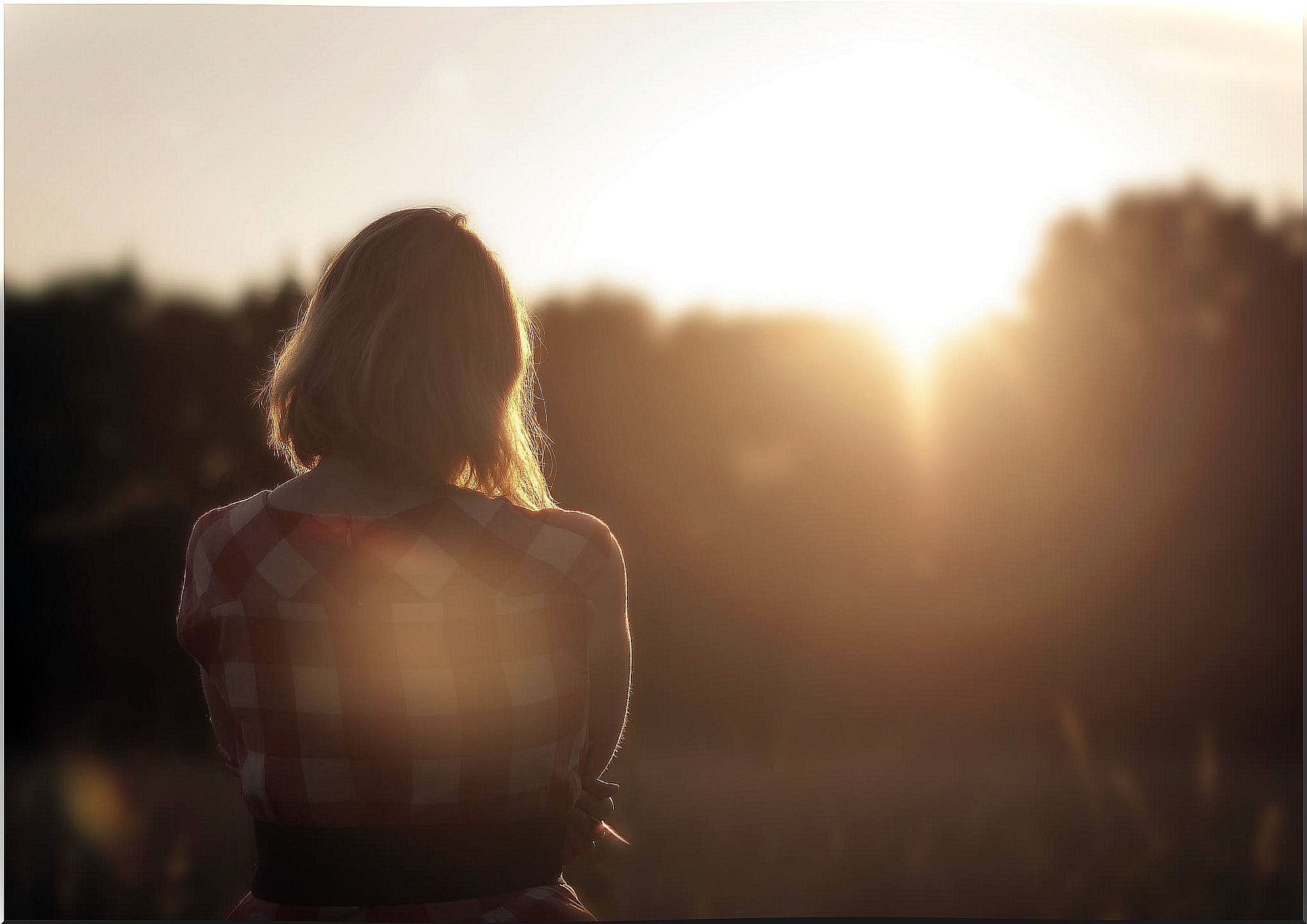 woman watching the sunset